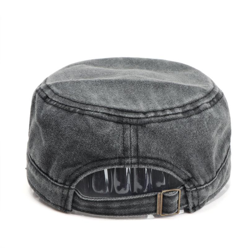 Berretto Militare Retrò Lavato a Tesa Piatta per Uomo e Donna, Design Semplice Usurato, Berretto da Baseball Casual con Visiera ad Becco d'Anatra per Protezione Solare