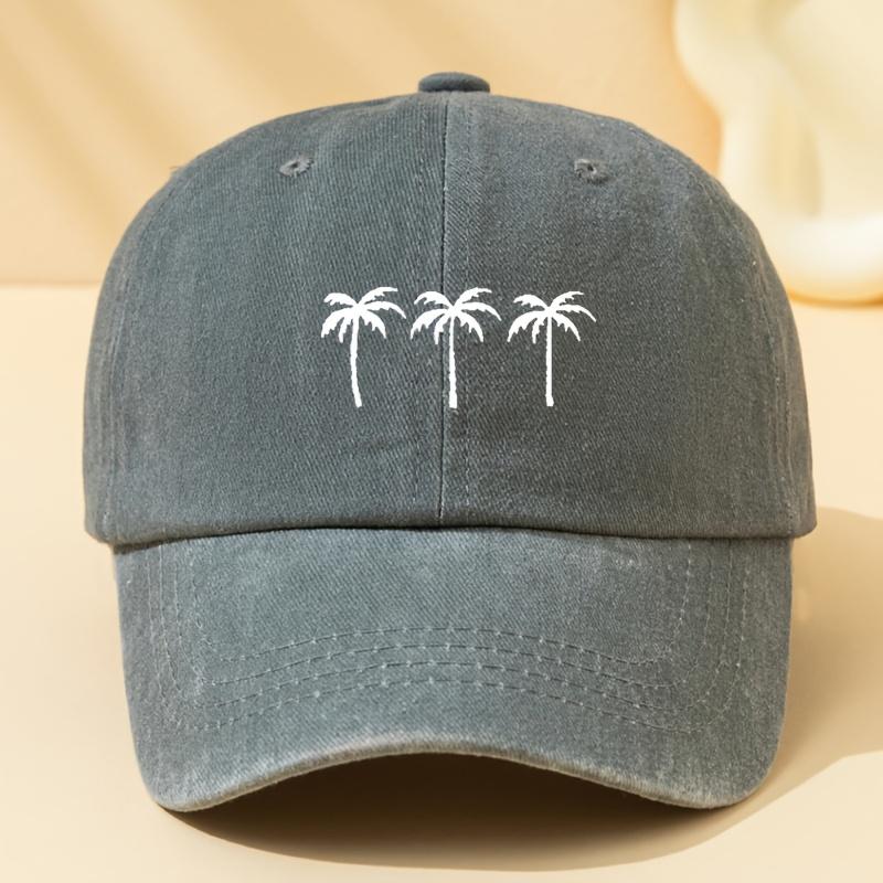 New Summer Trendy Coconut Tree Printed Baseball Cap for Men a Versatile Duckbill Hat That Is Breathable And SunProtective