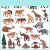 Detailed 24 Pieces Pvc Prehistoric Animals Model Set Featuring Megatherium And Sabertooth Tiger