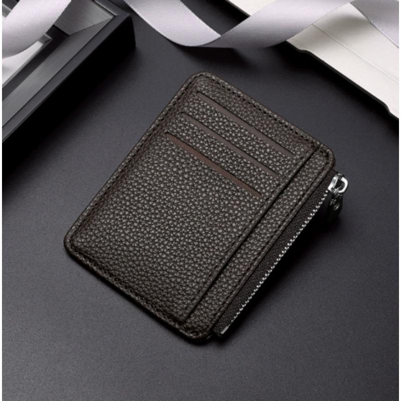 Mini Credit Card Wallet Id Card Holder Men's Small Wallet Thin Sleeve Zipper Short Coin Wallet