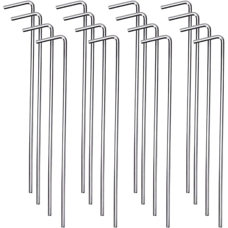 

Heavy Duty Metal Tent Stakes Ground Pegs for Camping Canopy Gazebo Garden Yard Christmas Outdoor Decoration Anchors 3mm*15cm-5PCS