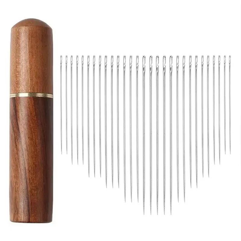 1/25/30Pcs Side Hole Blind Sewing Needles Stainless Steel Elderly Needles Hand Sewing Stitching Pin DIY Home SelfThreadingNeedle