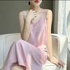 Acetate Satin Crack New Suspender Skirt Dress Loose Temperament Thin Premium Bottom Dress 888