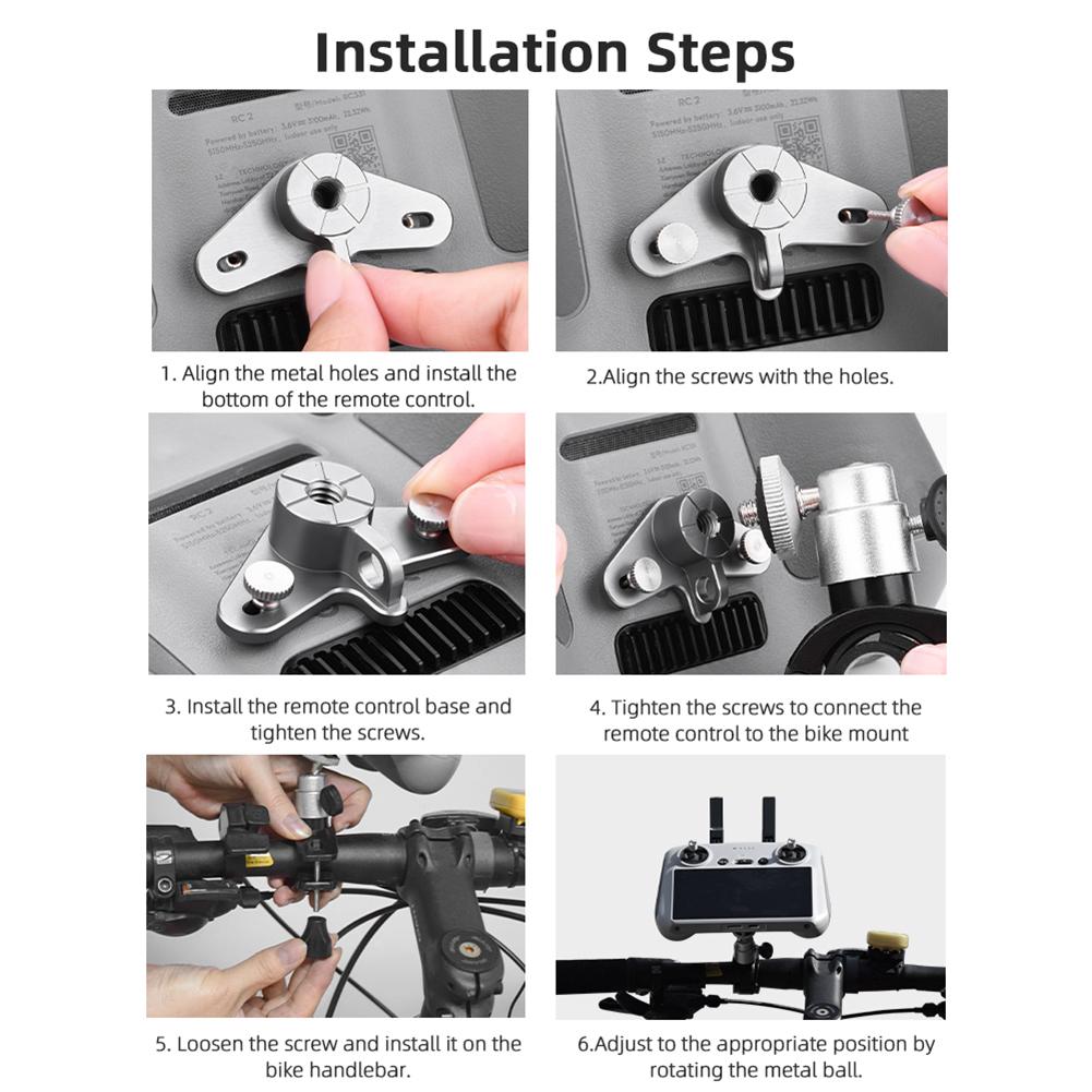 RC RC2 Remote Control Bike Holder 360° Rotatable Bar Hand Mount RC Holder for DJI Mini 3 4 Pro Drone Accessory
