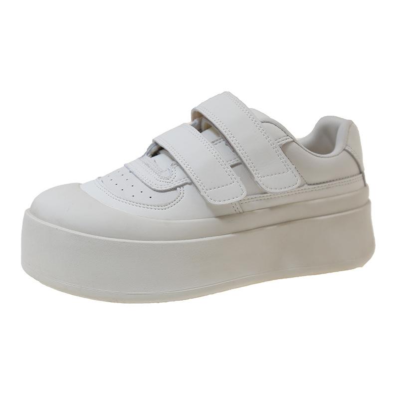Velcro ugly cute platform big head shoes women's 2025 new heightening bread shoes casual versatile little white shoes