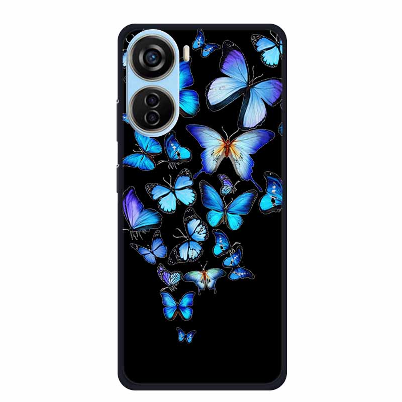 Schwarze Silikonhülle für ZTE Blade V50 Design 5G Libero 5G IV V41 Vita Axon 40 lite Handyhülle Cartoon Katze Weiche Rückseite Hülle