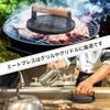 happykau Meat Press, Bacon Press, Round, Cast Iron, Black, Corrugated, with Wooden Handle, Grill Press, Meat Press, Meat Press, Approx. 17.5cm Diamete