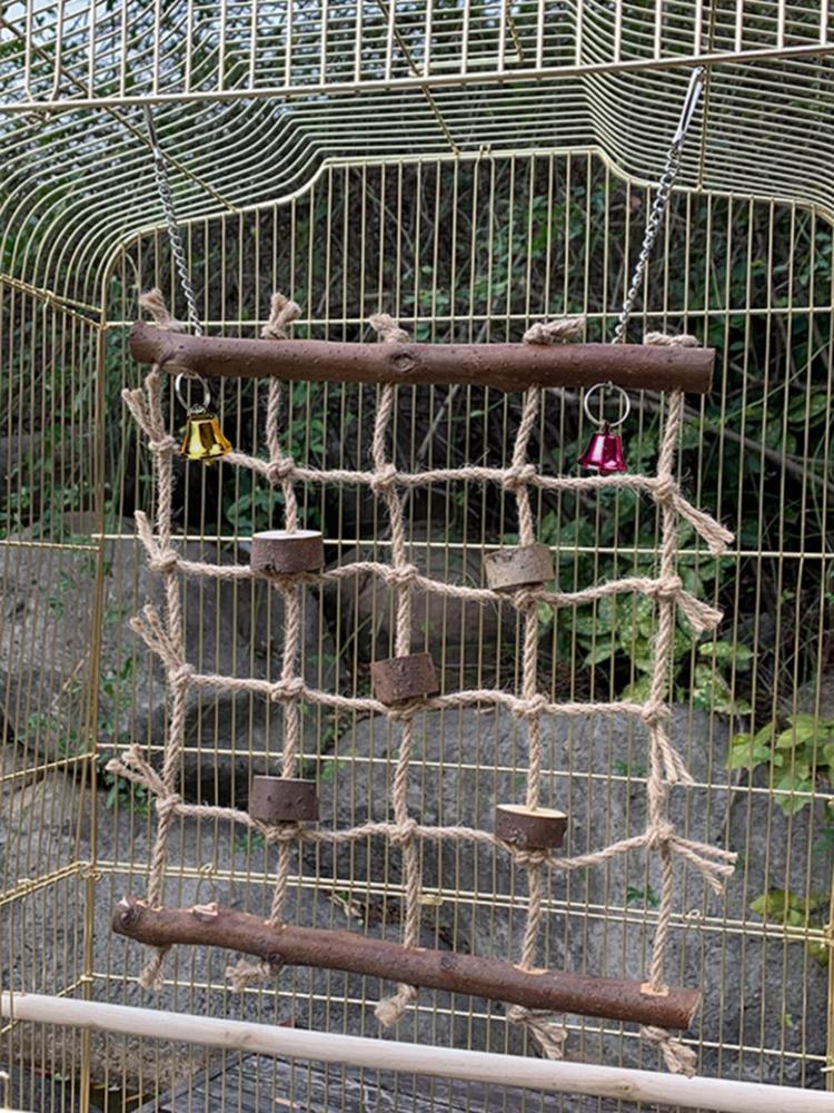 Buy Pet Parrots Bird Swings Ladder Hanging Rope Climbing Net Mesh Cage ... - Rope Ladder For Macaw Bird Cage