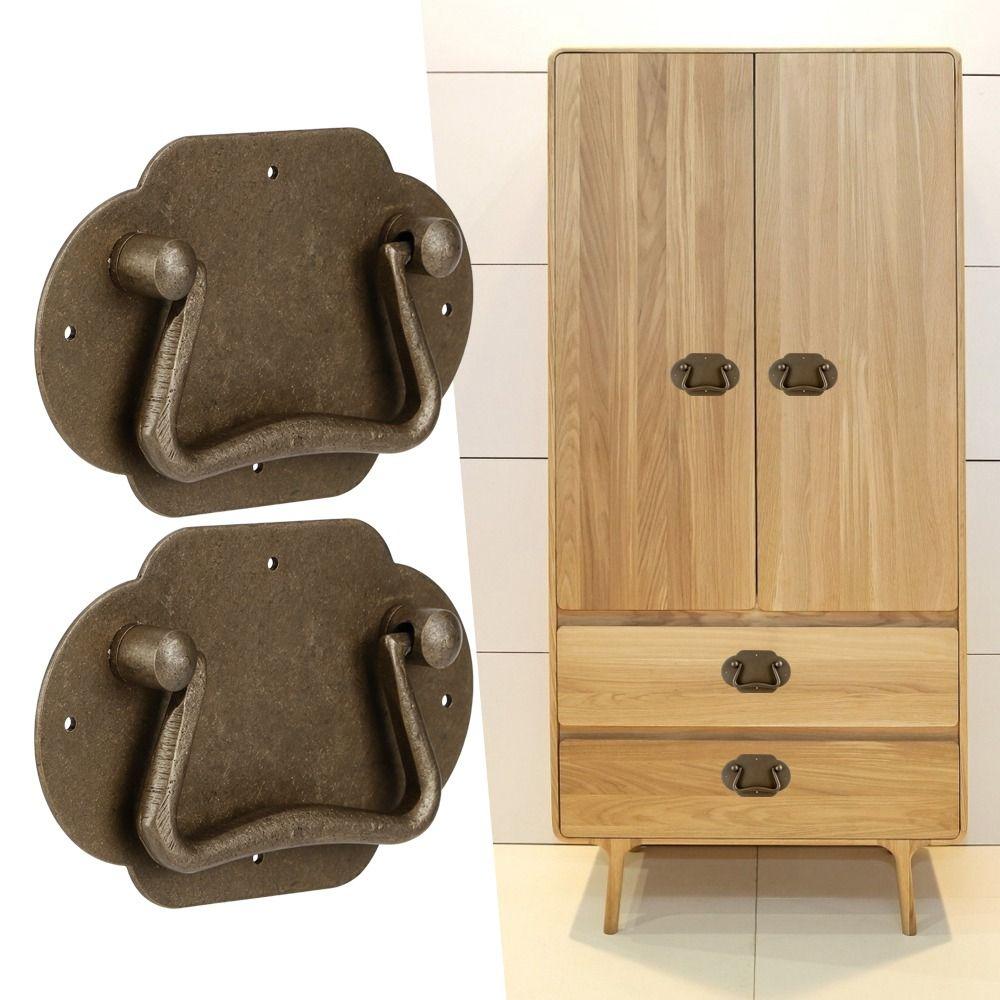 2PCS Brass Drawer Pull Handle Bail Antique Drawer Pull Vintage Cabinet Pull Handle Furniture