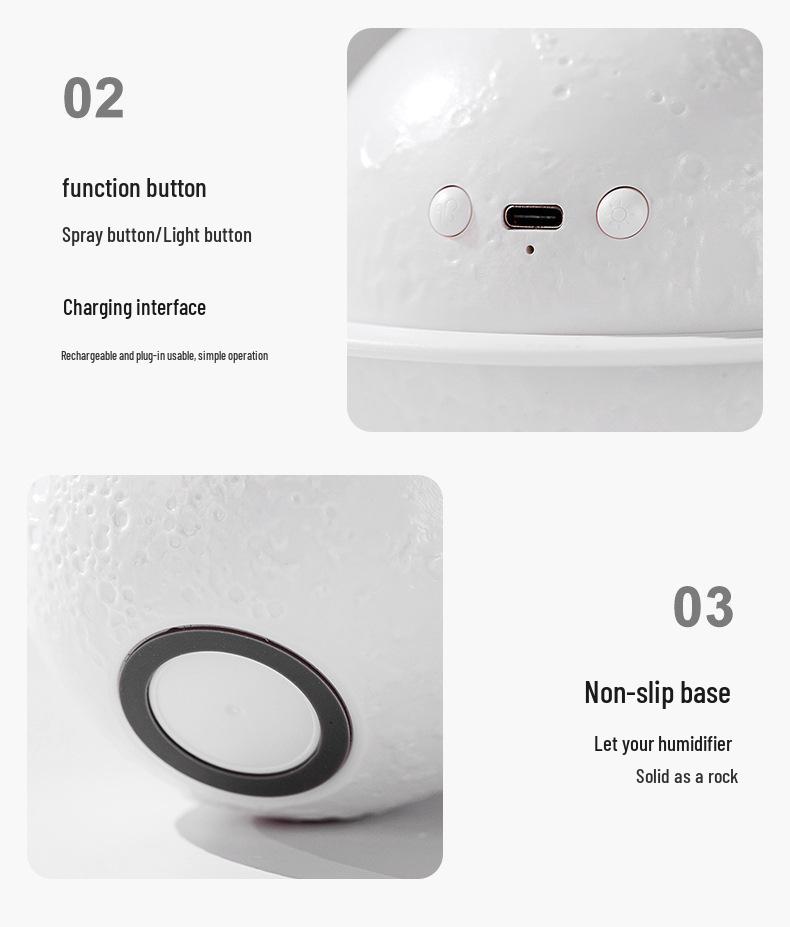 Planet Mini Humidifier & Night Light: Multifunctional, Silent Spray, Ideal for Bedroom Decor & Gifts