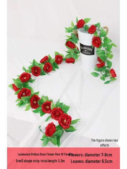 Artificial Rattan Morning Glory and Green Ivy Leaf Vine for Decoration