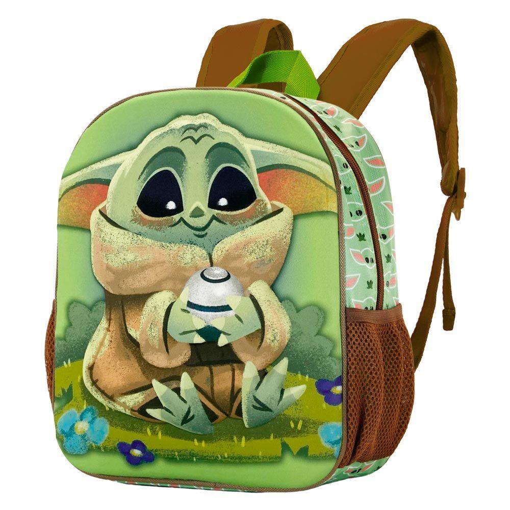 3D Preschool Backpack Single Compartment Grogu, Baby Yoda Green 26X31X11Cm