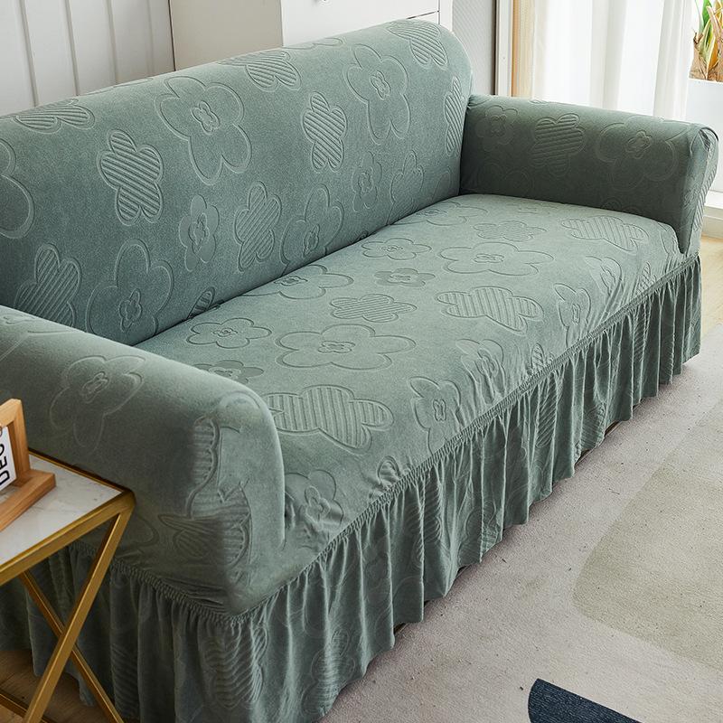 Thickened skirt jacquard sofa cover All-inclusive cover Full cover Sofa cover Universal non-slip and dust-proof sofa cover Clearance