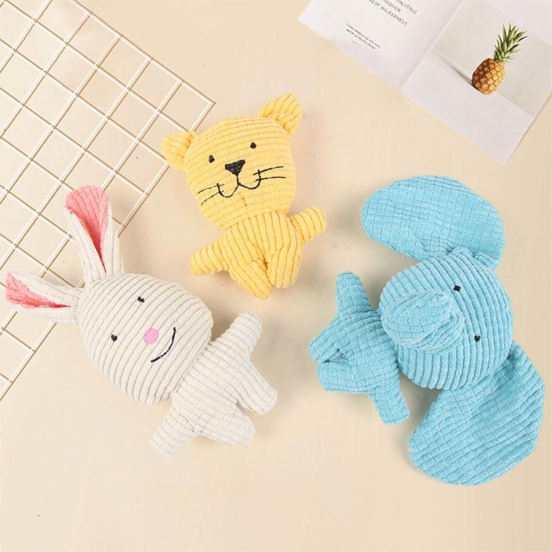 New dog interactive elephant cute animal plush sound toy BB called bite resistant pineapple grid pet toy