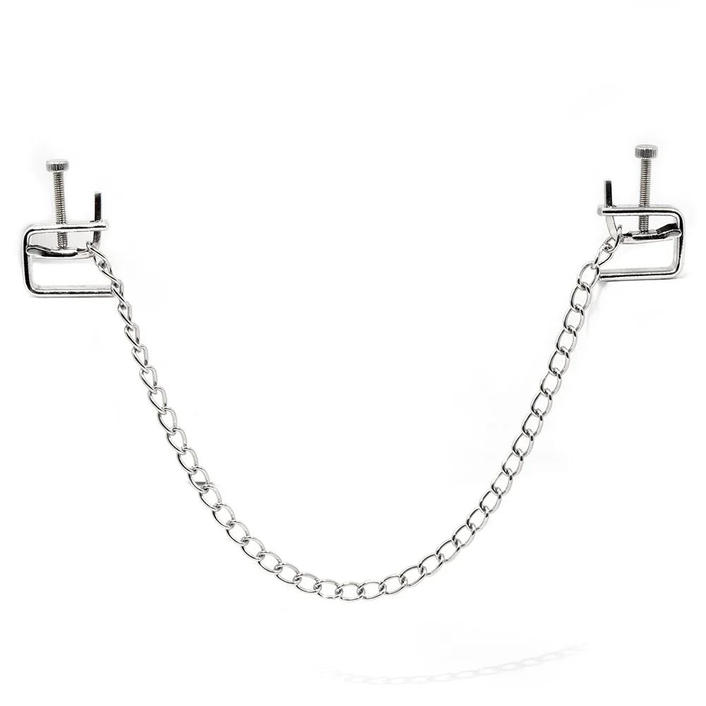 Adjustable Metal Chain Nipple Clamps  Extreme Fetish Slave Nipple Clip Sex Goods For Adult Sex Games Tools Erotic Products