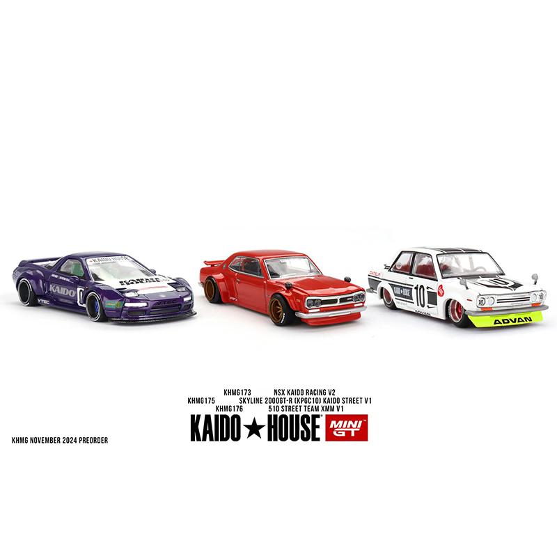 AAALX1 MINIGT KHMG 173 In Stock 1:64 Honda NSX Racing V2 Openable Engine Diecast Car Model Kaido House