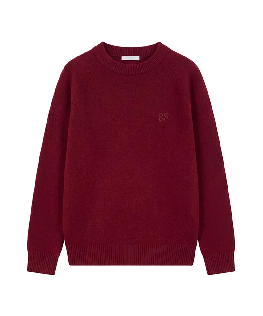 DANGLEDROP Dgdp Square Embroidered Round Knit_Red
