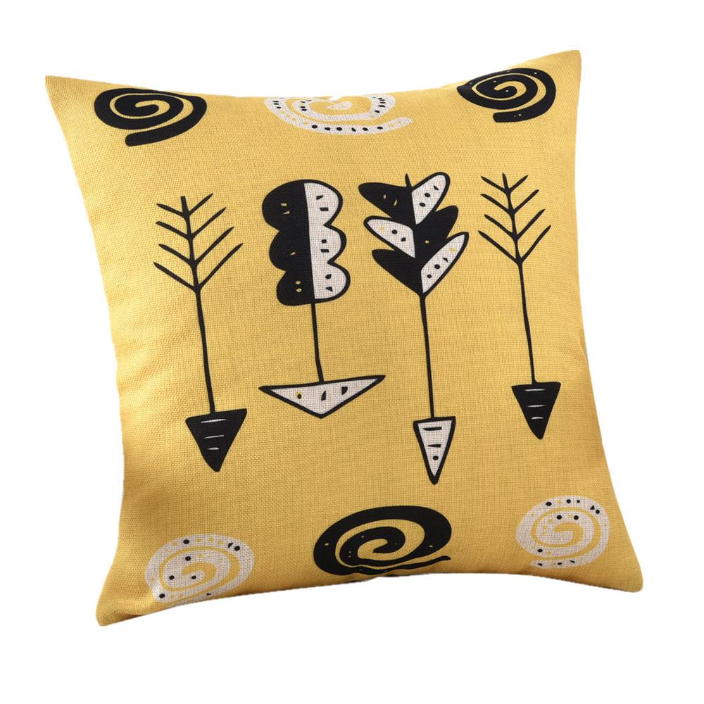 45x45cm Vintage Geometric Printed Sofa Cushion Cover Cotton Linen Home Chair Seat Waist Throw Pillowcase