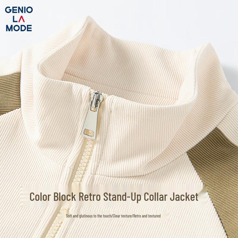 

GENIOLAMODE Men s Corduroy Stand-Collar Jacket 3XL