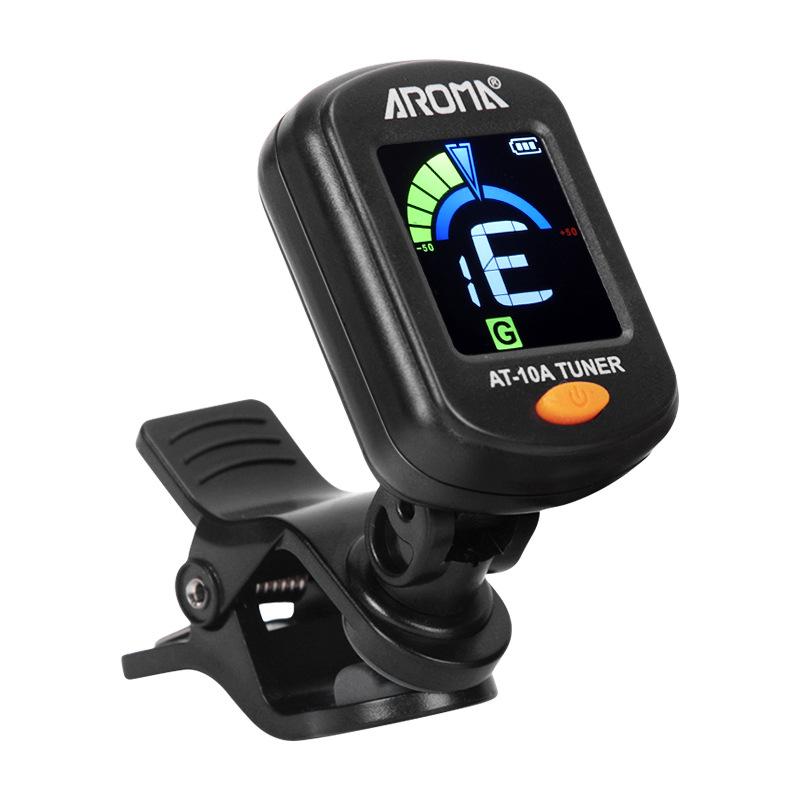 Rechargeable Guitar Tuner At-10A Foldable Rotatable Clip-On Tuner High Sensitivity For Bass Ukulele Chromatic Guitar Accessories