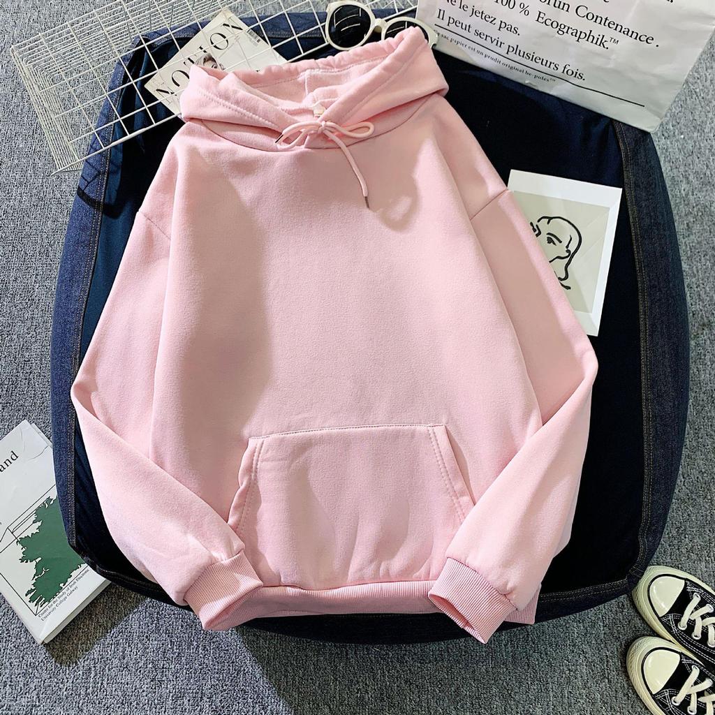 Autumn Casual Women's Solid Hoodie Comfortable Strecth Sweatshirts Loose Pocket Warm Clothes Fashion Street Female Pullovers
