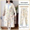 Maternity Labor Gown & Nursing Pajama Set with Built-in Bra for Spring/Summer