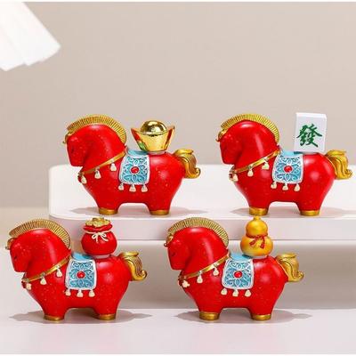 Horse Mascot Horse Figurine Chinese Style Zodiac Horse Ornaments Horse Miniature  Office