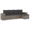 VidaXL Salon de Jardin avec Coussins 5 pcs, Canapés de Terrasse, Ensemble de Meubles de Patio, Mobilier d'Extérieur, Gris 3222489