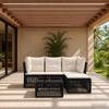 Garden Sofa Set 5 Pcs Black Poly Rattan