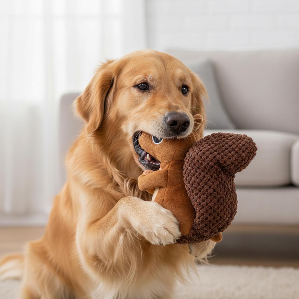 Hund Plüsch Quietschspielzeug: Faltbares - Futterausgebendes Interaktives Kauspielzeug für Zahnreinigung & Mentale Stimulation