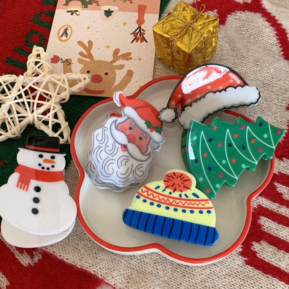 Christmas Hat Christmas Hair Claw Christmas Sock Small Shark Clip Unique Santa Claus Hairpin  Daily