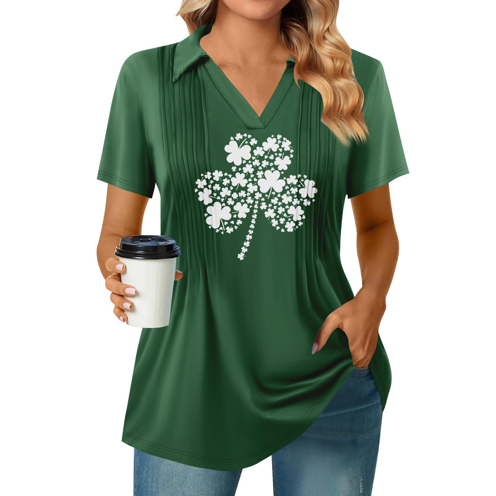 

Женская плиссированная футболка с V-образным вырезом и короткими рукавами с принтом подсолнухов, повседневная деловая рубашка XXXL белый