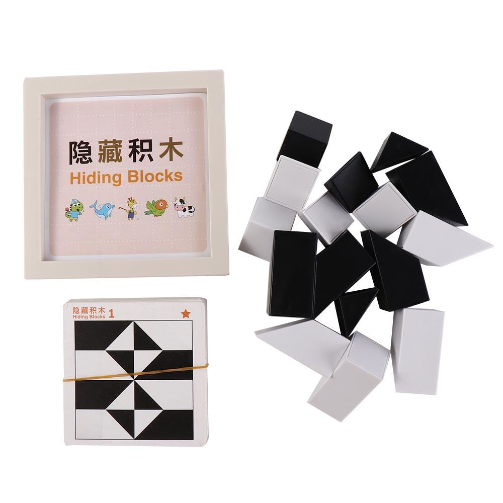 Montessori Building Blocks Wooden 3D Jigsaw Puzzle Logic Games Geometric Shape Puzzles Kids Toy