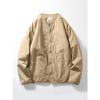 Japanese-Style Retro Collarless Cotton Jacket Men's Winter Diamond Lattice Cotton Coat Jacket Export Men's Outdoor Sports Two Cotton Outwear