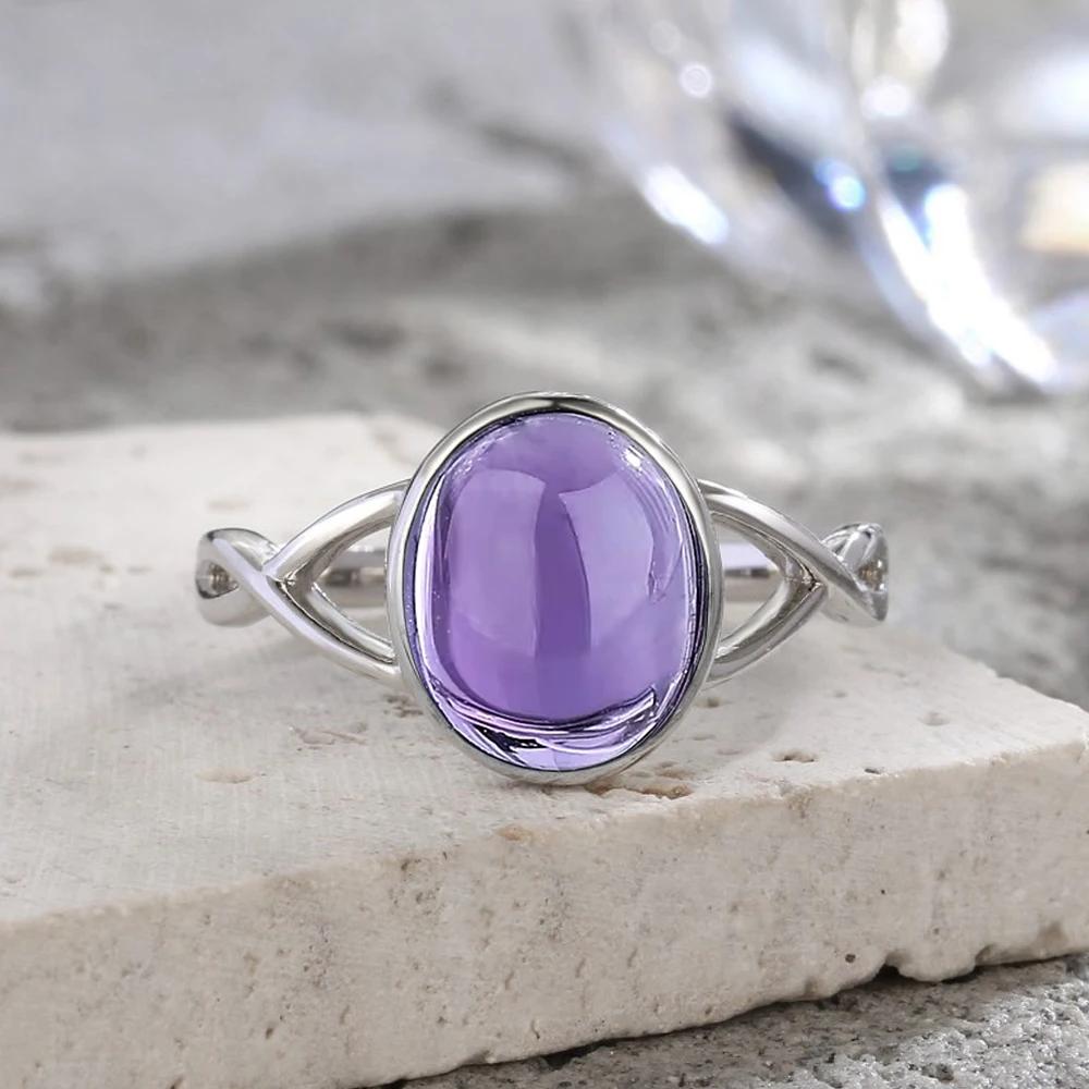 S925 Silver Aquamarine Rings Simple Rings Blue Natural Stone Oval 8*10mm Party Gifts Fine Jewelry Rings For Women