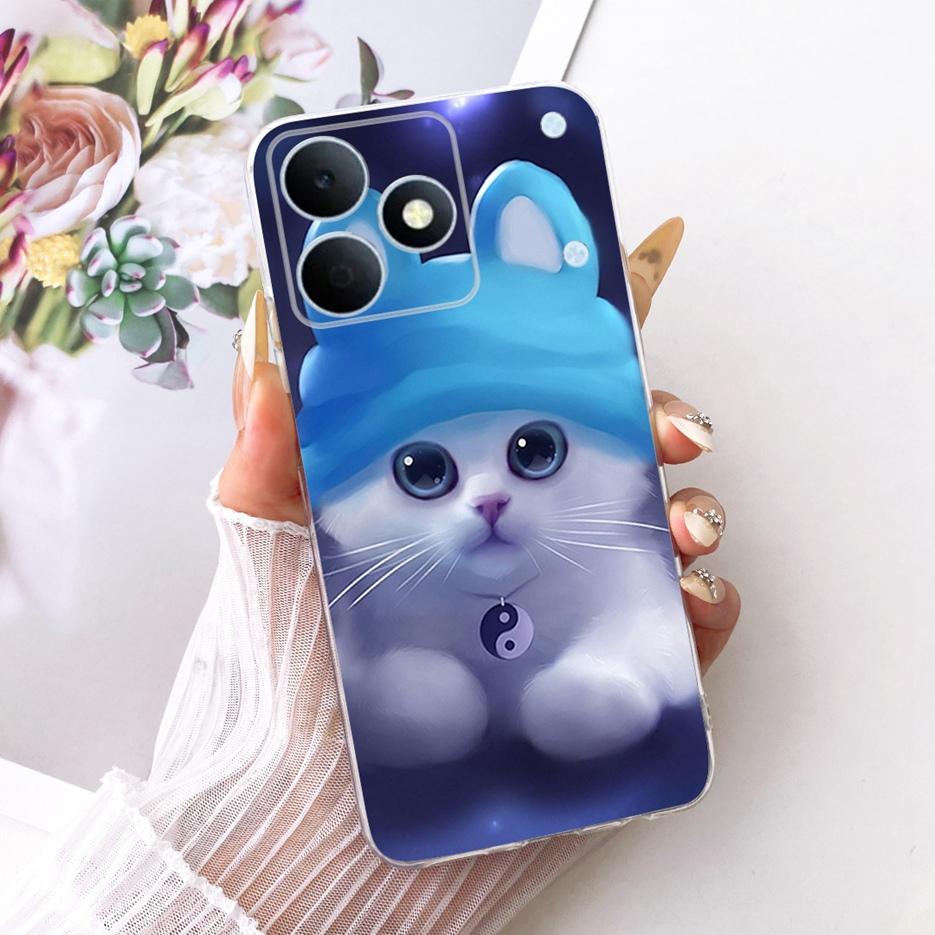 For Realme Note 80 4G Case RMX5388 Cute Cat Flowers Painted Cover Soft Silicone Case For Realme Note 80 Note80 Back Cover Fundas
