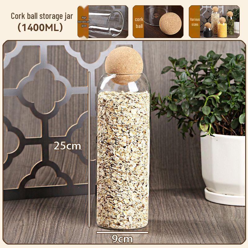ZISIZ Glass Storage Jar with Cork Lid