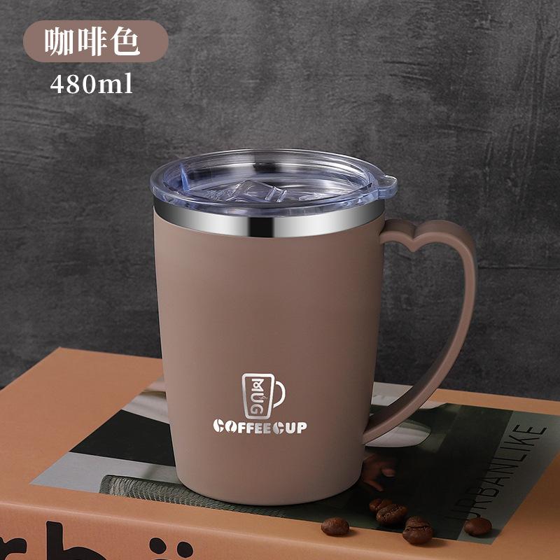 

Термоизоляция из нержавеющей стали 304, двухслойная термоизоляция, защита от падений, ручка-ремень с крышкой, чайная чашка, кофейная чашка 401-500ml