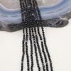 Natürliche Schwarze Blütenachat Facettierte Runde Perlen 2-4mm für DIY Halsketten