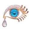 Modische tränenreiche großäugige Kristallbrosche Diamantbesetzte lange Wimpern Auge und Brustblumen UNISEX Bankettkleider Accessoires
