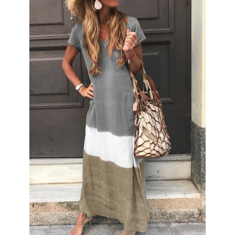 BITCED Fashion Summer Spring Short Sleeve V-Neck Casual Dresses