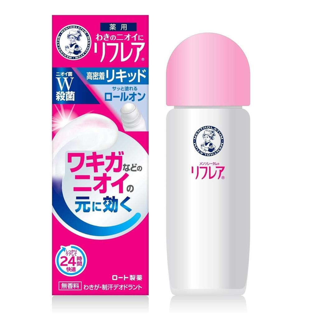 Mentholatum Refrea Deodorant 30mL Effective Against Underarm Contains Two Active Antibacterial Liquid, (Antiperspirant, Roll-on Type, Odors,