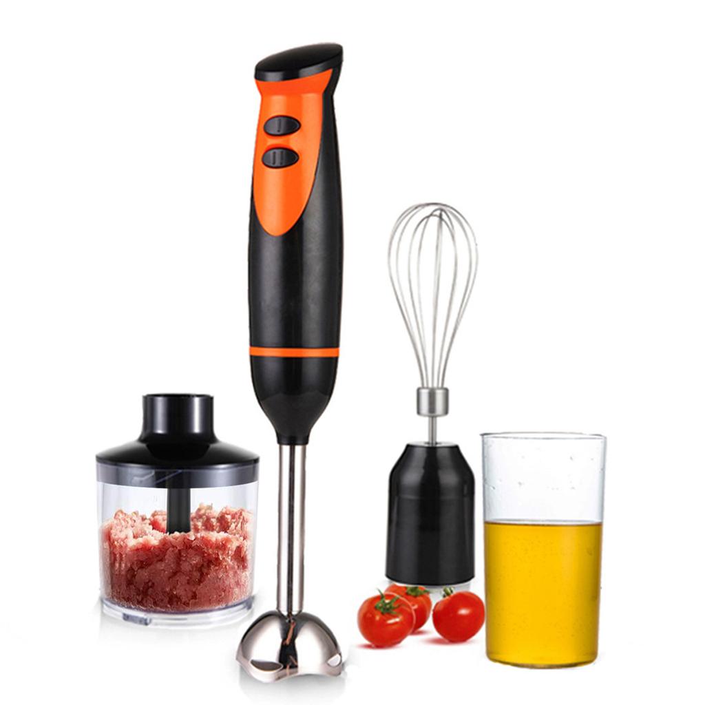 Handmixer 4-in-1 Multifunktionaler Handstabmixer EU-Stecker Edelstahl-Stabmixer 500ml Mixbecher 330ml Küchenmaschine Schneebesen-Aufsatz