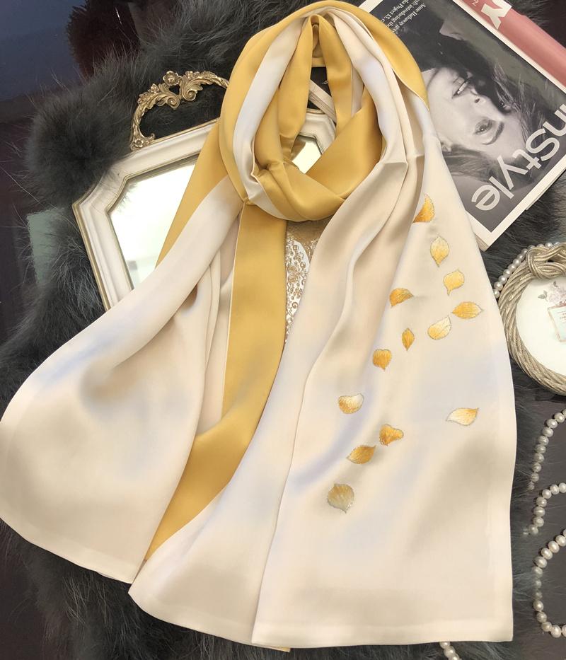 Real Silk Scarf Shawl   Suzhou Embroidered Fashion Elegant Pashmina Wrap Gift  Wife Mother Girlfriend Women  100% Silk Scarf