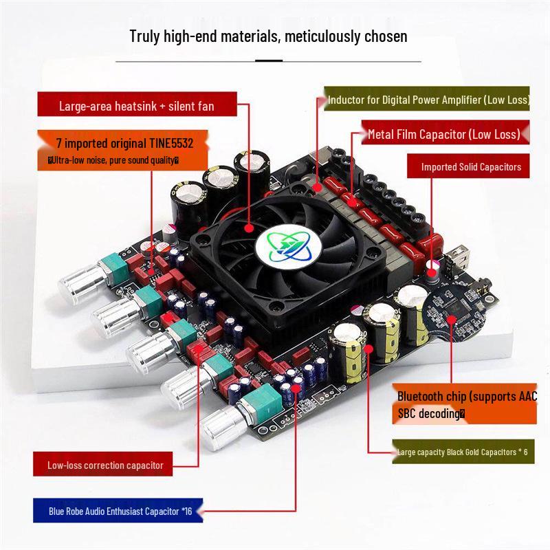 AS21HPA 2.1 Channel High-Power Bluetooth Amplifier with Heavy Bass (300W x 2 + 600W, TPA3255)