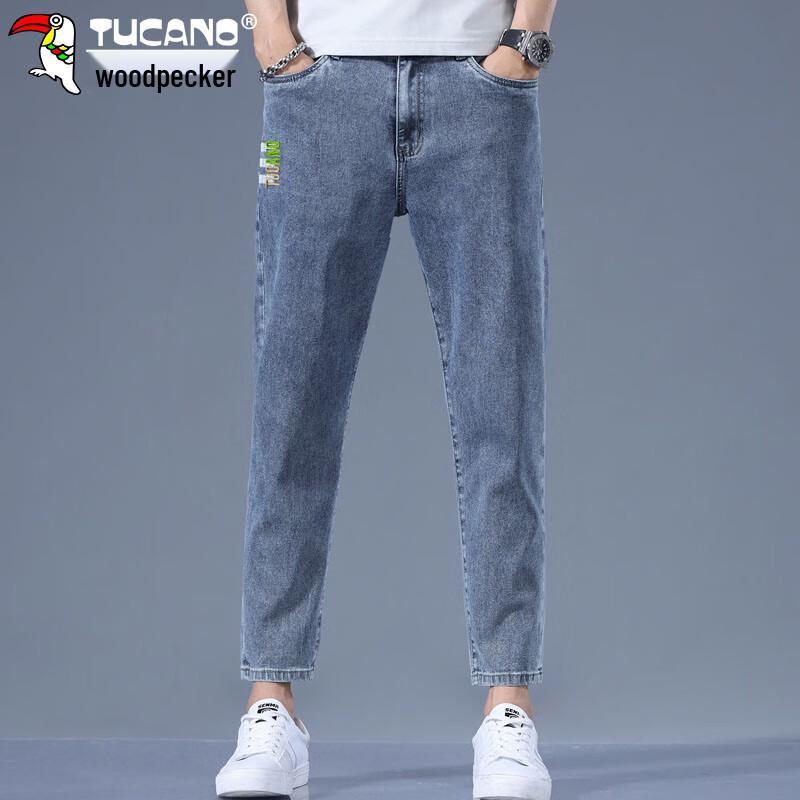 Tucano Men's Straight-Leg Stretch Cropped Jeans