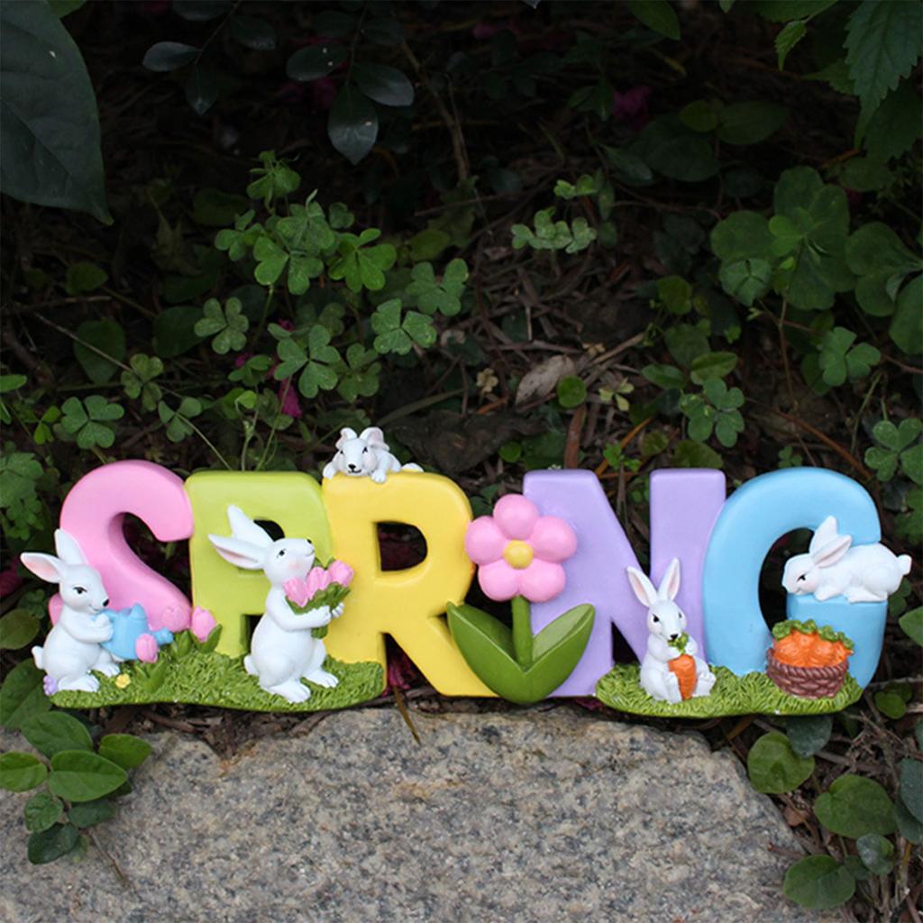 Easter Spring Rabbit Tabletop Ornament Rabbit Figurines Home Decor Festive Supplies Bedroom Resin Craft Garden Gift 2024
