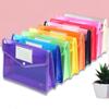 Carpeta de archivos A4 colorida con bolsillo para etiquetas, botón a presión Horizontal, papel de examen portátil, organizador de archivos de documentos, bolsa, suministros escolares