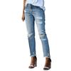 Women's Skinny Ripped Jeans Mid Rise Distressed Destroyed Denim Pants with Pockets Stretchy Slim Fit Jean Trousers