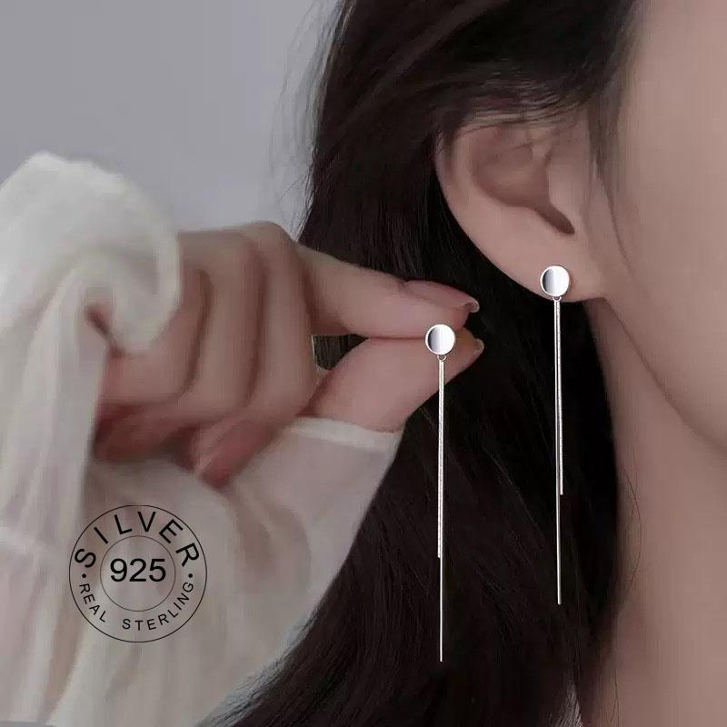 925 Silver Vintage Earrings For Women Trendy Simple Star Long Tassel Earring Jewelry Prevent Allergy Party Accessories